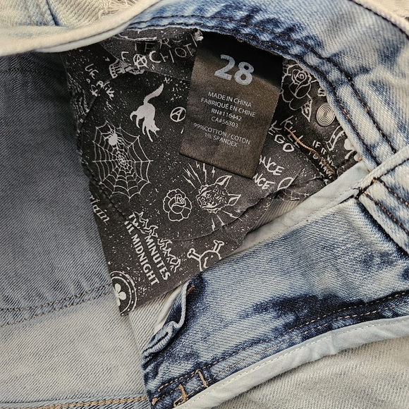 Ninth Hall Heavily Distressed 28w 'Lure' Slim Jeans in Light Blue - Picture 4 of 15